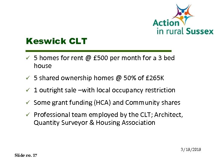 Keswick CLT ü 5 homes for rent @ £ 500 per month for a