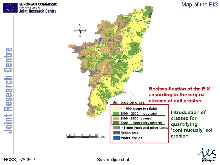 Map of the EIS Reclassification of the EIS according to the original classes of