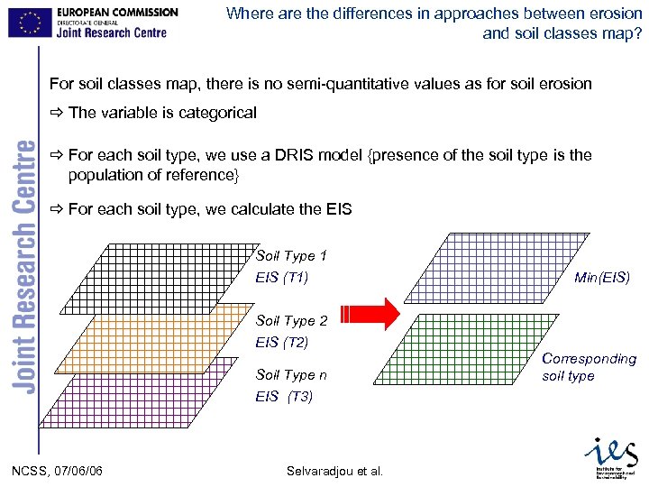 Where are the differences in approaches between erosion and soil classes map? For soil