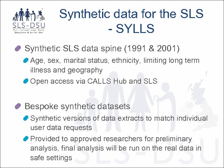 Synthetic data for the SLS - SYLLS Synthetic SLS data spine (1991 & 2001)