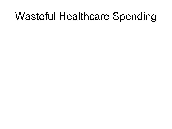 Wasteful Healthcare Spending 