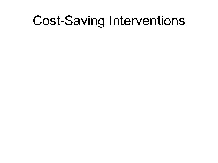 Cost-Saving Interventions 