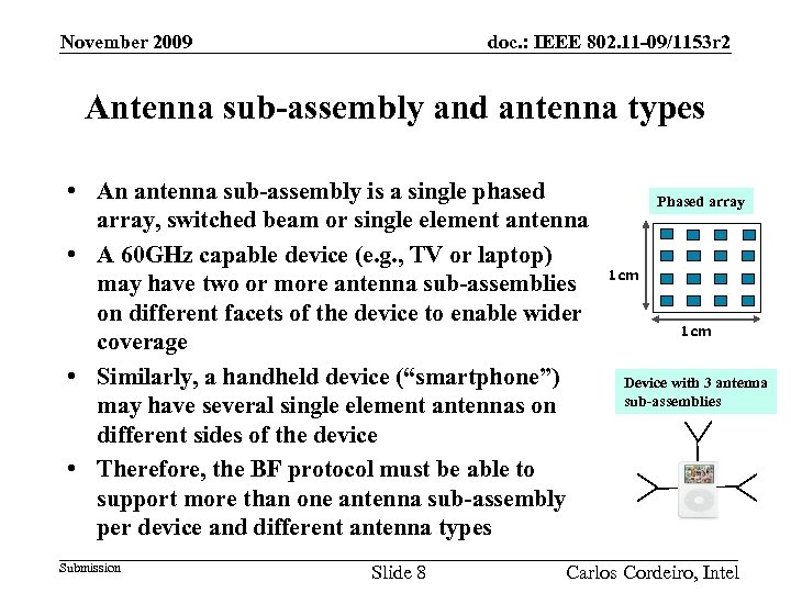 doc. : IEEE 802. 11 -09/1153 r 2 November 2009 Antenna sub-assembly and antenna