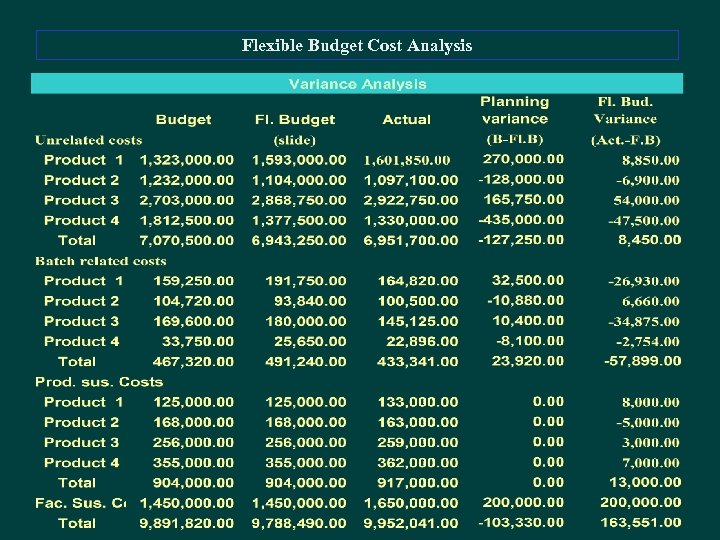 Flexible Budget Cost Analysis 