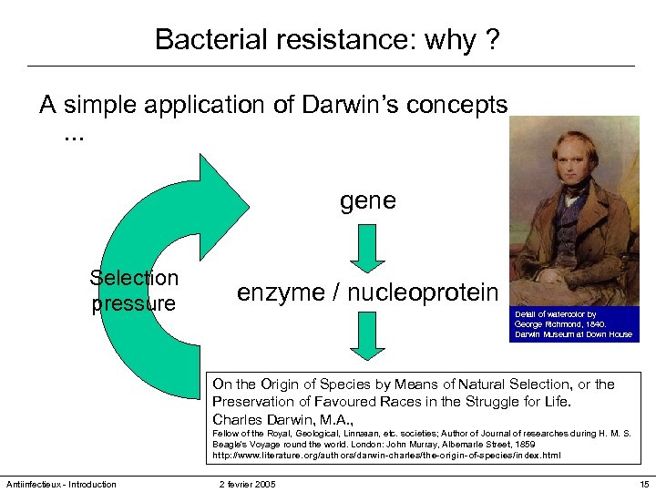 Bacterial resistance: why ? A simple application of Darwin’s concepts. . . gene Selection