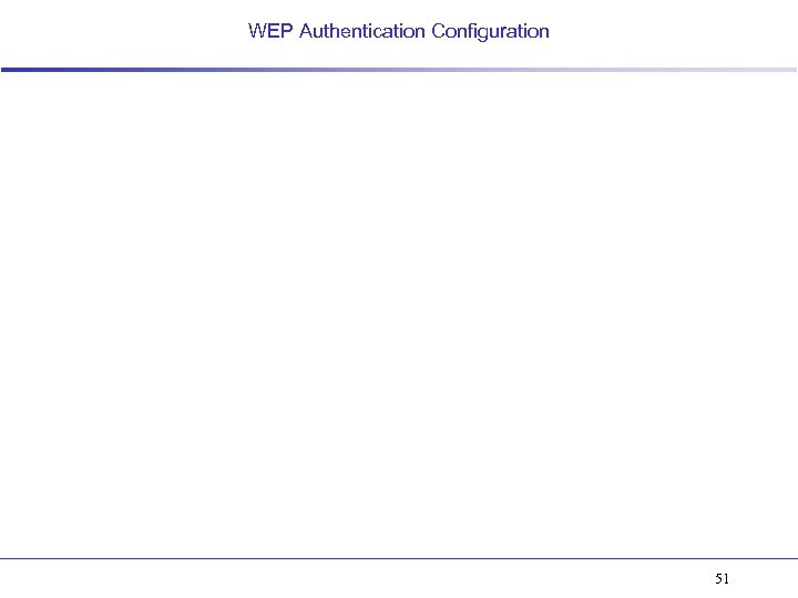 WEP Authentication Configuration 51 