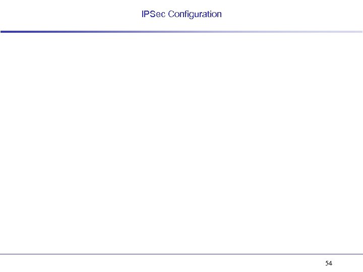 IPSec Configuration 54 