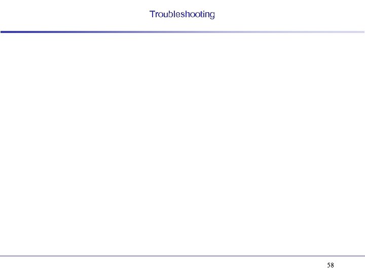 Troubleshooting 58 