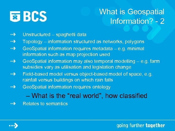 What is Geospatial Information? - 2 Unstructured – spaghetti data Topology – information structured