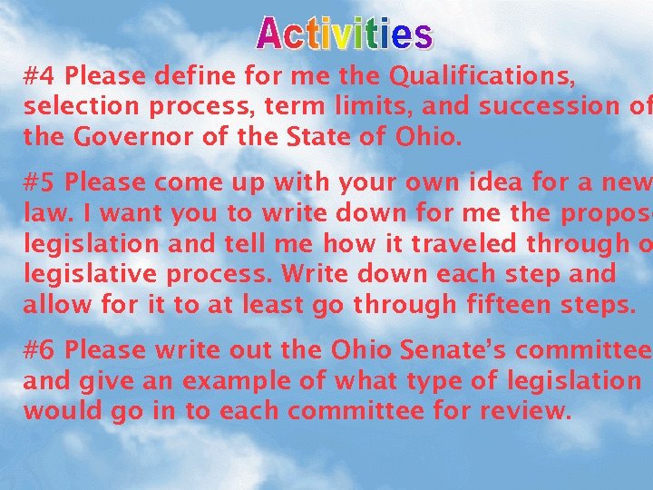 #4 Please define for me the Qualifications, selection process, term limits, and succession of