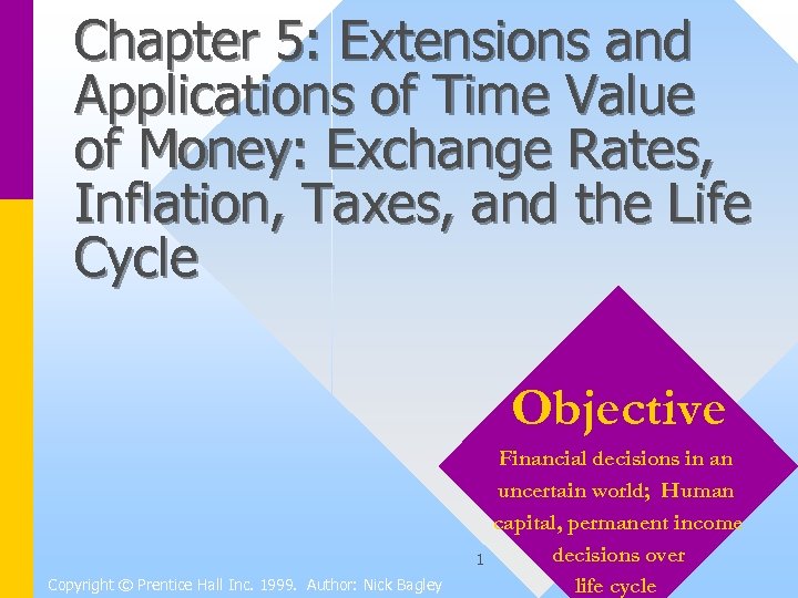 Chapter 5: Extensions and Applications of Time Value of Money: Exchange Rates, Inflation, Taxes,