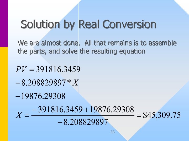 Solution by Real Conversion We are almost done. All that remains is to assemble