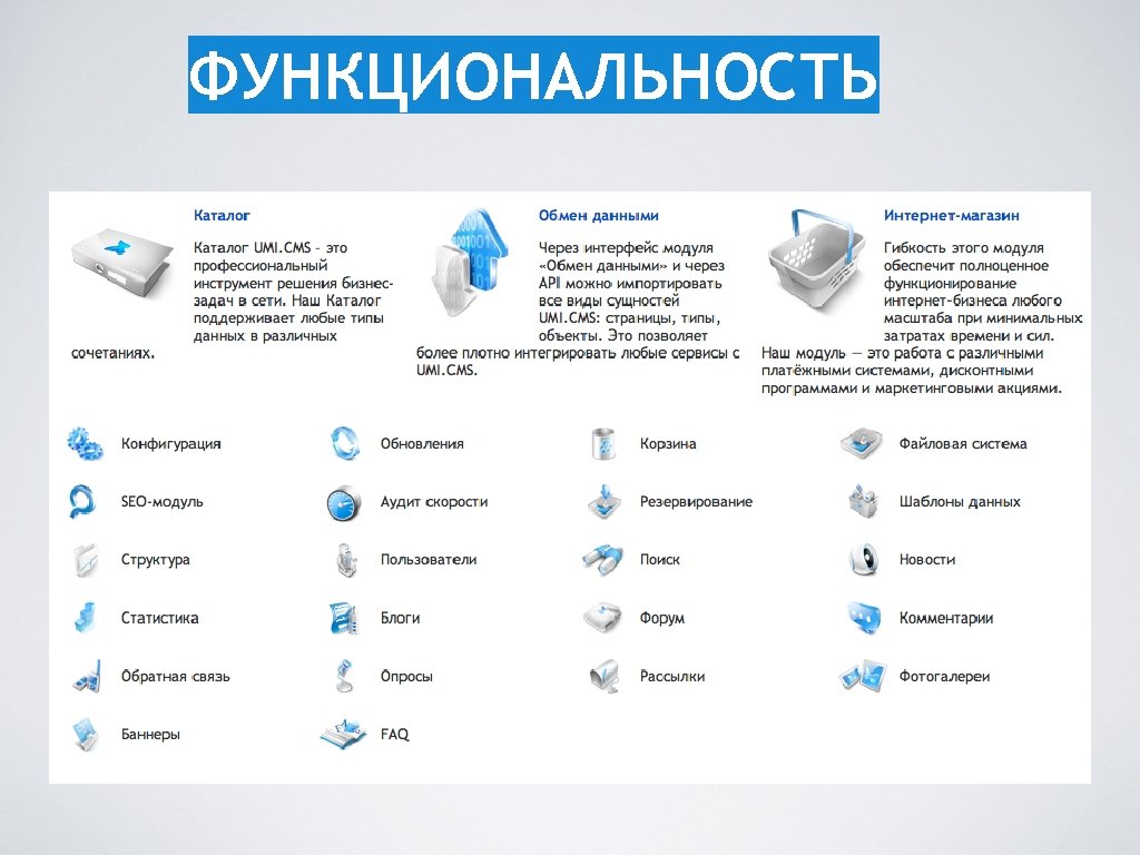 ФУНКЦИОНАЛЬНОСТЬ 