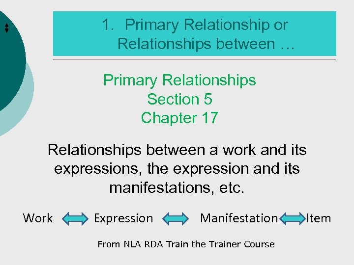 1. Primary Relationship or Relationships between … Primary Relationships Section 5 Chapter 17 Relationships