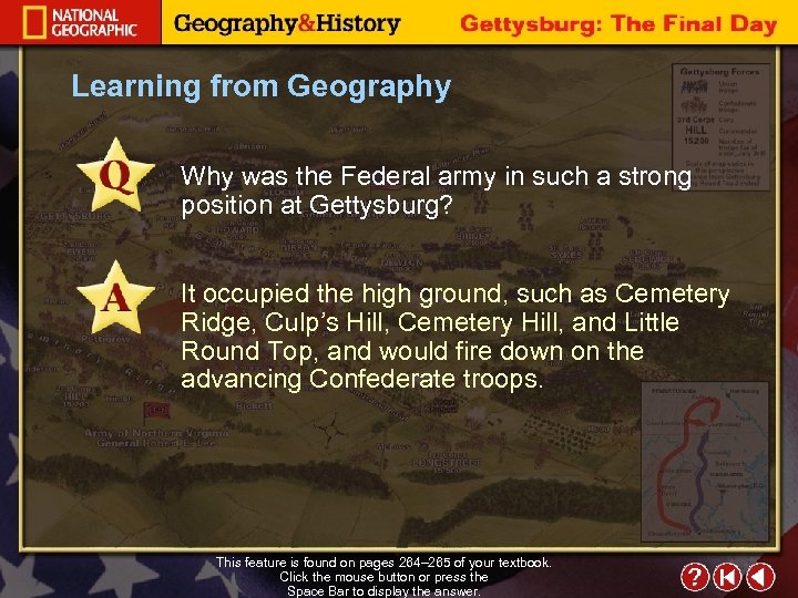 Learning from Geography Why was the Federal army in such a strong position at