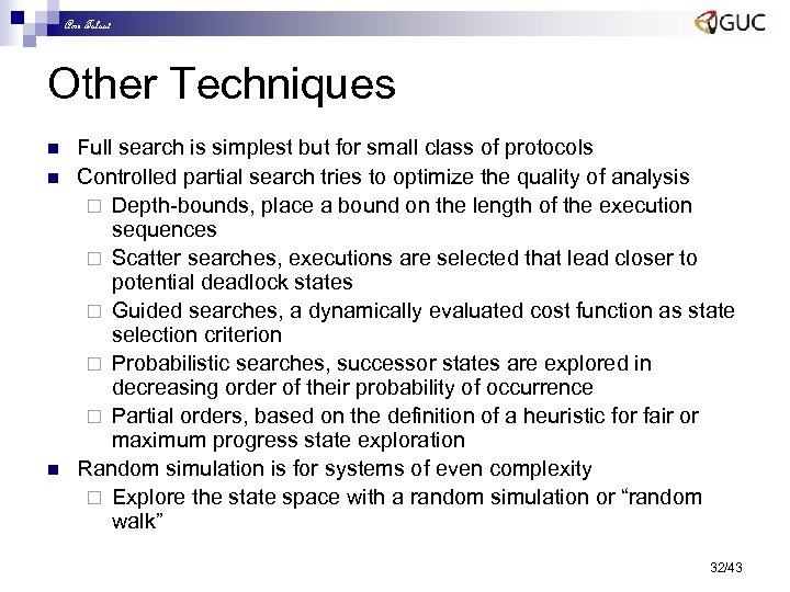 Amr Talaat Other Techniques n n n Full search is simplest but for small