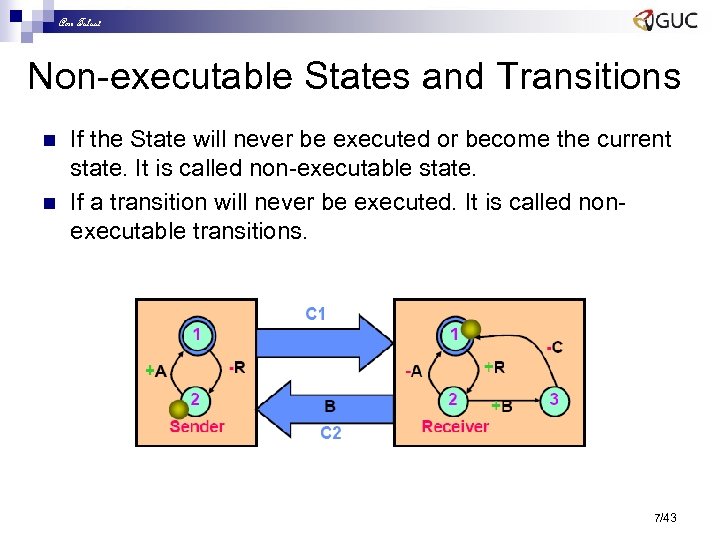 Amr Talaat Non-executable States and Transitions n n If the State will never be
