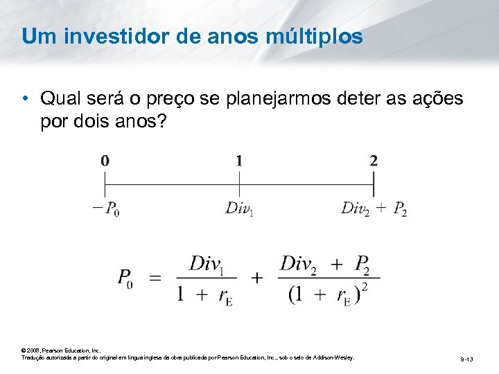 Um investidor de anos múltiplos • Qual será o preço se planejarmos deter as