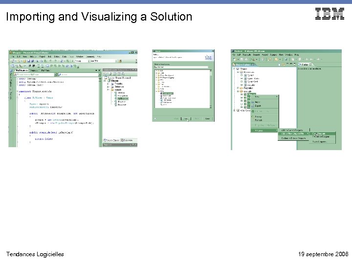 Importing and Visualizing a Solution Tendances Logicielles 19 septembre 2006 
