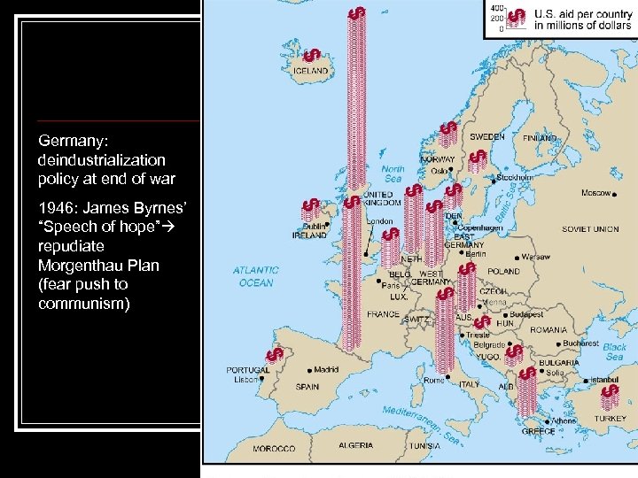 Germany: deindustrialization policy at end of war 1946: James Byrnes’ “Speech of hope” repudiate