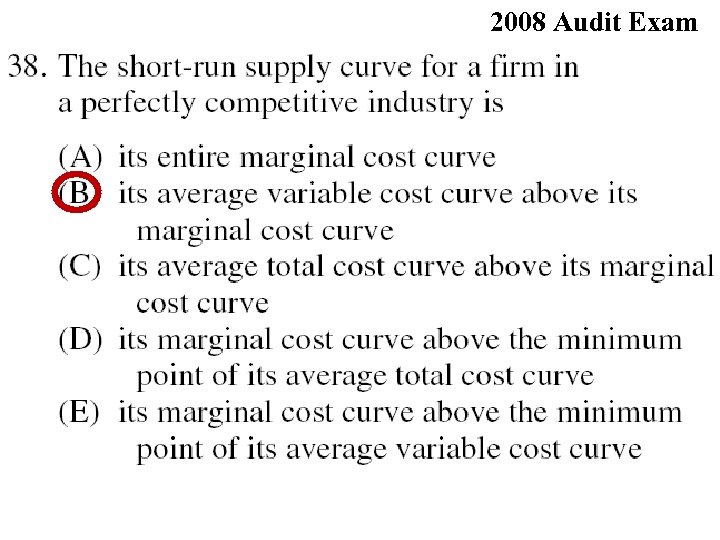 2008 Audit Exam 