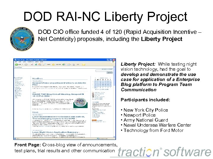 DOD RAI-NC Liberty Project DOD CIO office funded 4 of 120 (Rapid Acquisition Incentive