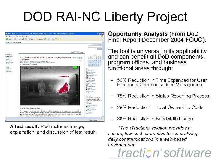 DOD RAI-NC Liberty Project Opportunity Analysis (From Do. D Final Report December 2004 FOUO):