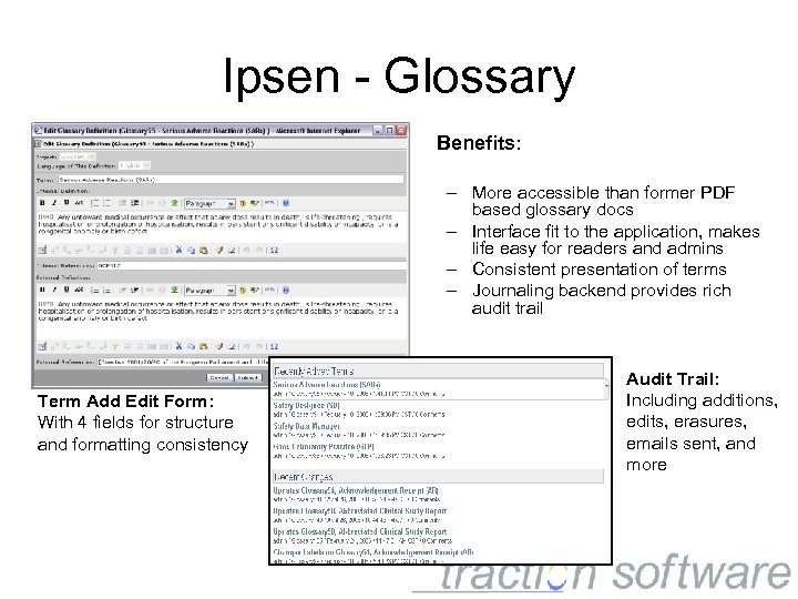 Ipsen - Glossary Benefits: – More accessible than former PDF based glossary docs –