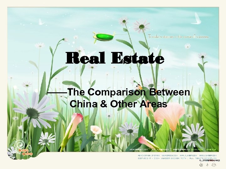 Real Estate ——The Comparison Between China & Other Areas 