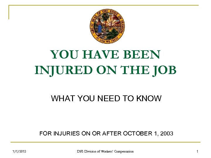 YOU HAVE BEEN INJURED ON THE JOB WHAT YOU NEED TO KNOW FOR INJURIES