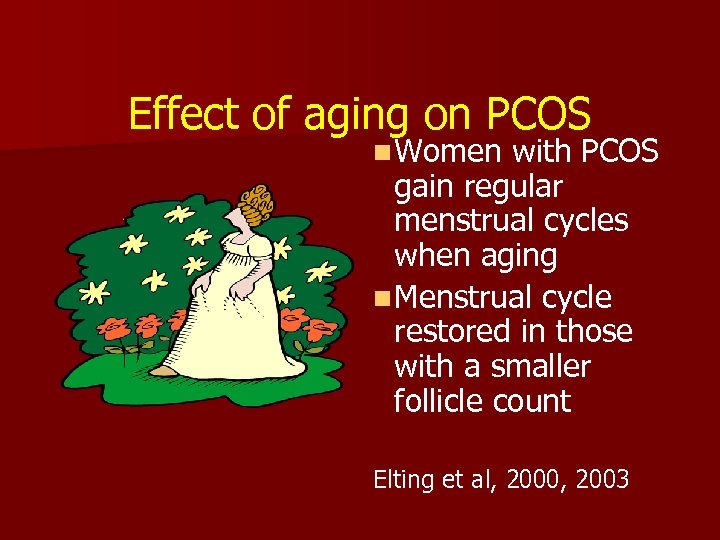 Effect of aging on PCOS n Women with PCOS gain regular menstrual cycles when