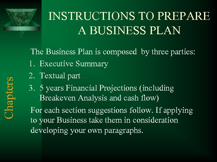 business plan chapters