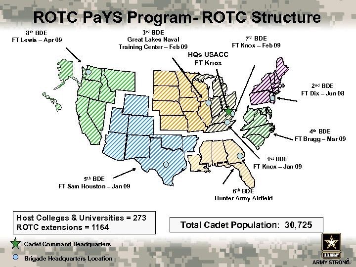 ROTC Pa. YS Program- ROTC Structure 8 th BDE FT Lewis – Apr 09