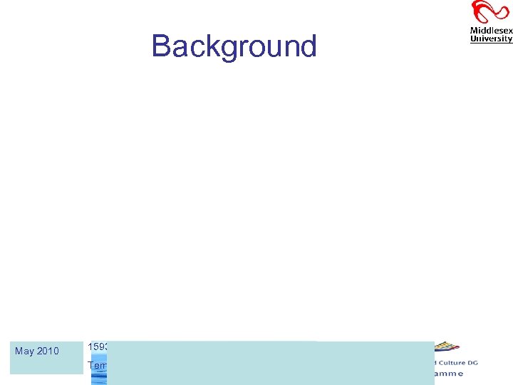 Background May 2010 159311 -TEMPUS-1 -2009 -IT-TEMPUS-JPCR Tempus project “NETWATER” 