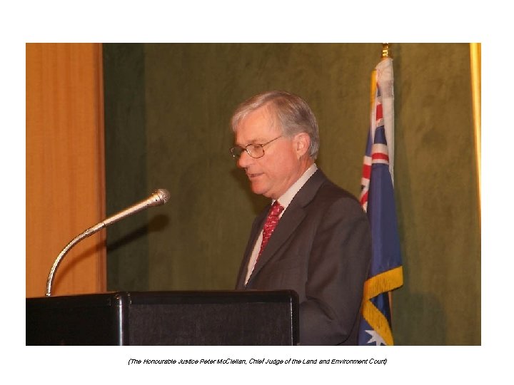 (The Honourable Justice Peter Mc. Clellan, Chief Judge of the Land Environment Court) 