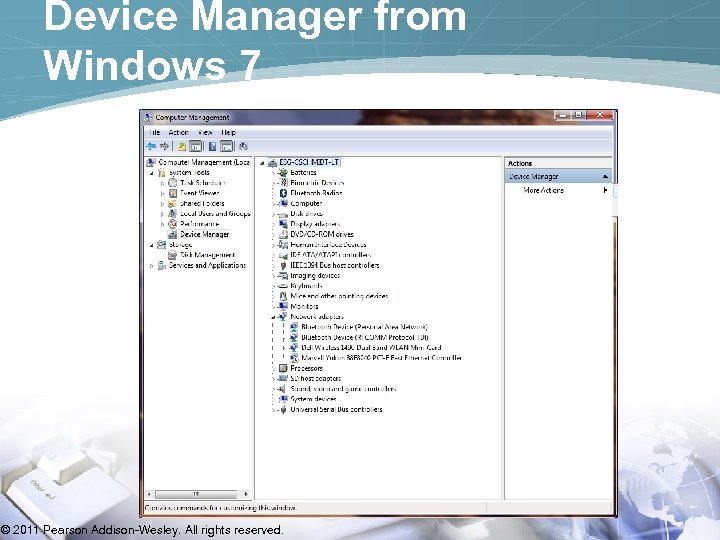 Device Manager from Windows 7 © 2011 Pearson Addison-Wesley. All rights reserved. 