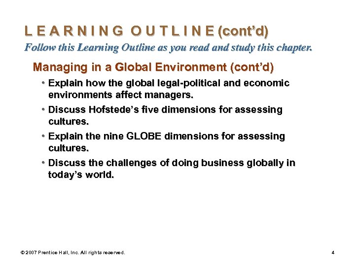 L E A R N I N G O U T L I N