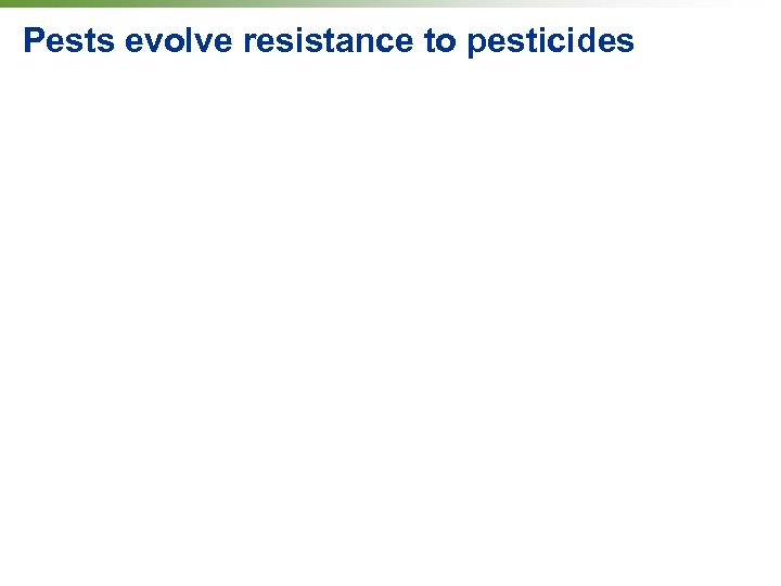 Pests evolve resistance to pesticides 