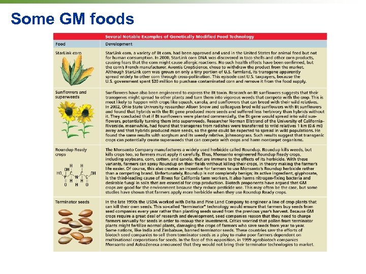 Some GM foods 