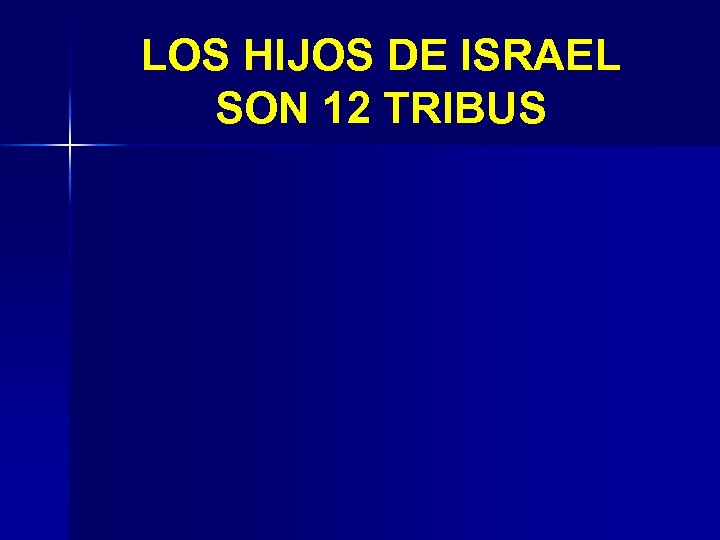 LOS HIJOS DE ISRAEL SON 12 TRIBUS 