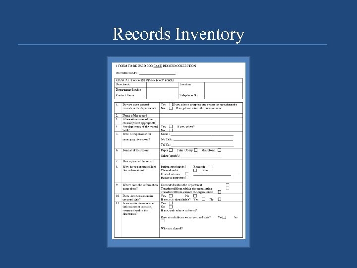 Records Inventory 