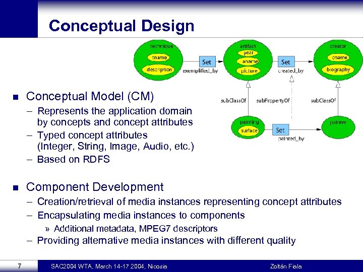 Conceptual Design n Conceptual Model (CM) – Represents the application domain by concepts and