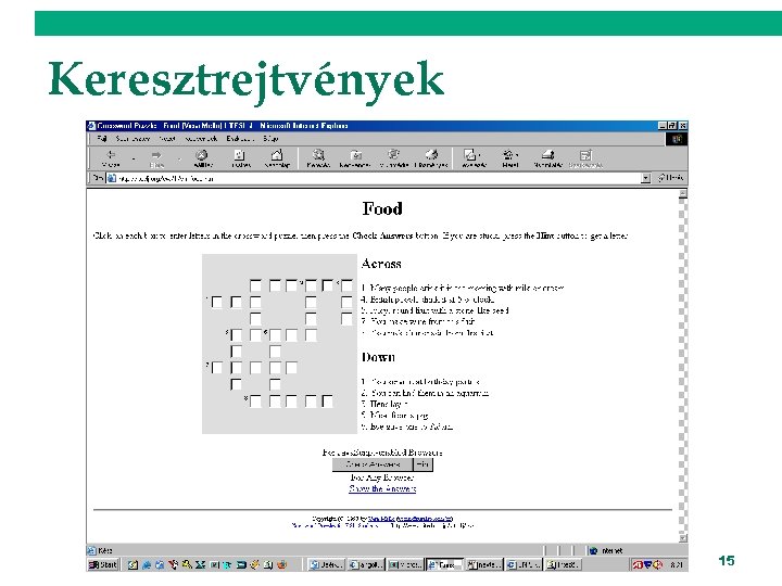 Keresztrejtvények 15 