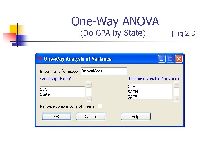 One-Way ANOVA (Do GPA by State) [Fig 2. 8] 