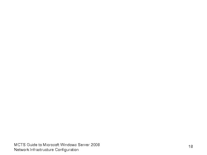 MCTS Guide to Microsoft Windows Server 2008 Network Infrastructure Configuration 18 