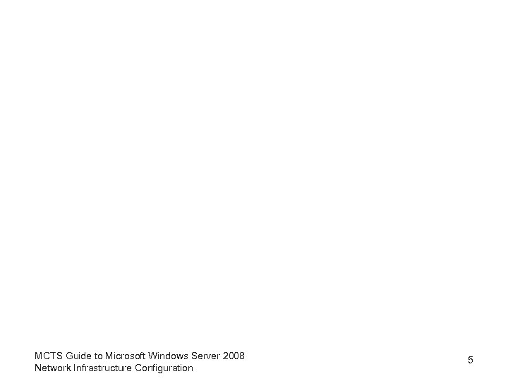 MCTS Guide to Microsoft Windows Server 2008 Network Infrastructure Configuration 5 
