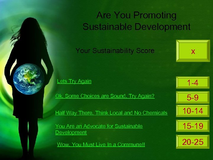 Are You Promoting Sustainable Development Your Sustainability Score Lets Try Again Ok, Some Choices