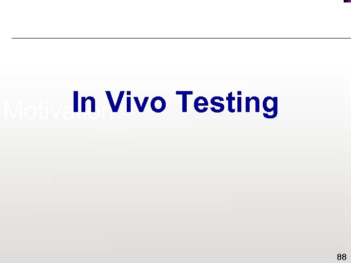 In Vivo Testing Motivation 88 
