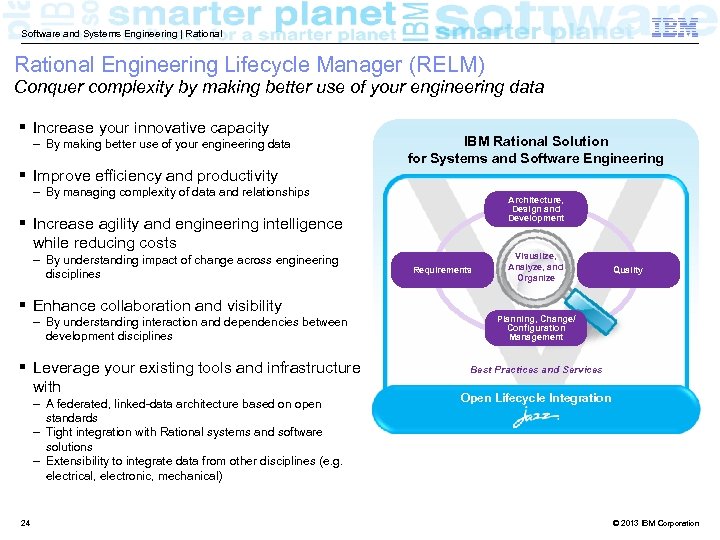 Software and Systems Engineering | Rational Engineering Lifecycle Manager (RELM) Conquer complexity by making