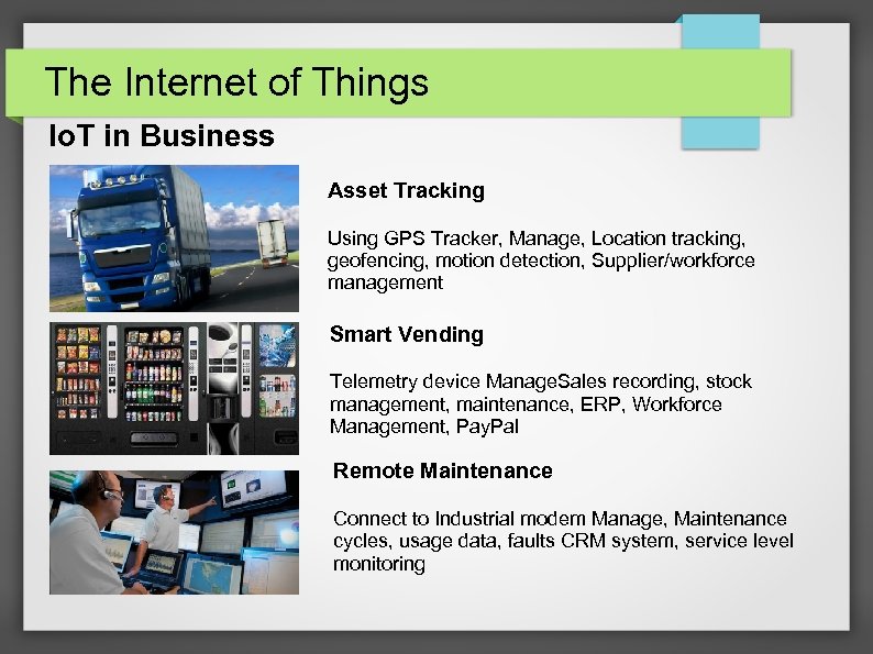 The Internet of Things Io. T in Business Asset Tracking Using GPS Tracker, Manage,